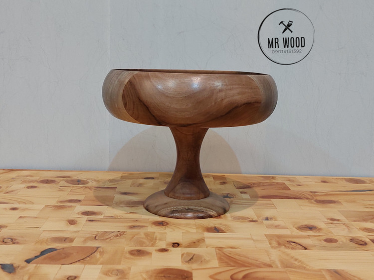قیمت و خرید کاسه چوبی پایه دار و شیک