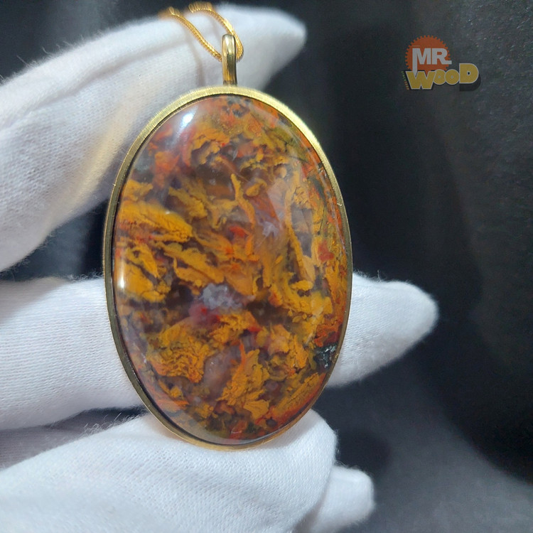 خرید گردنبند عقیق طرح پاییزی