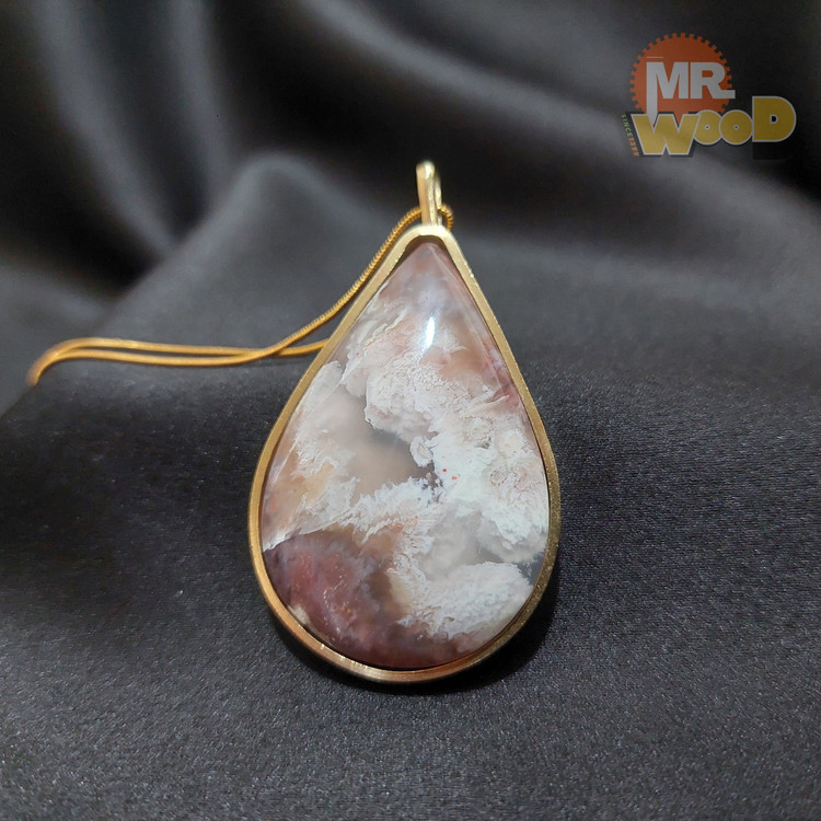 گردن آویز عقیق شجر زمستانی