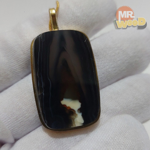 خرید گردنبند استیل با سنگ طبیعی