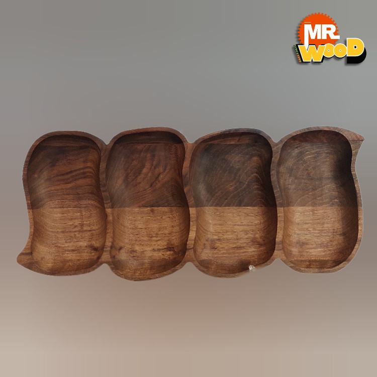 خرید اردوخوری چوبی دفرمه | آجیل خوری | چوب گردو