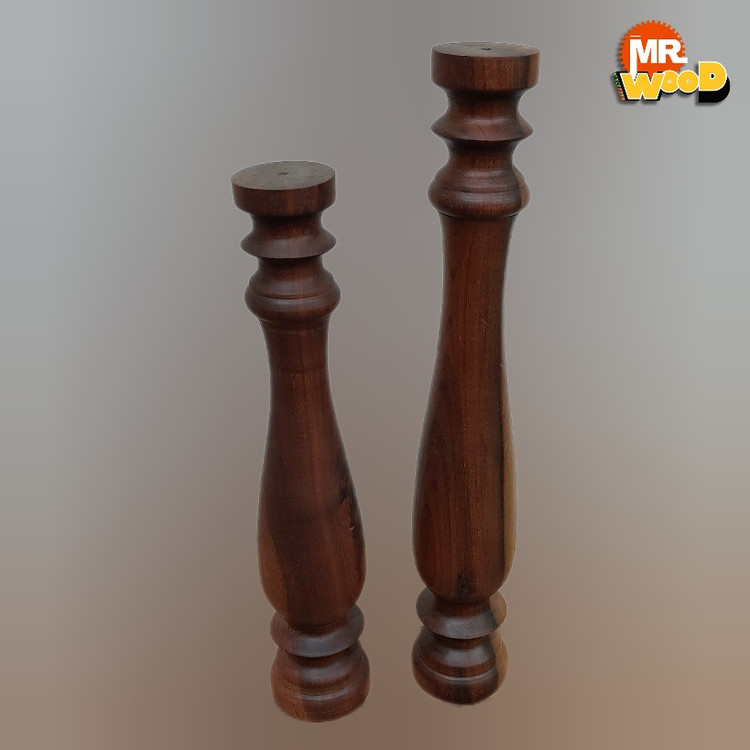 جاشمعی چوبی مدل رومیزی چوب گردو ست دوتایی