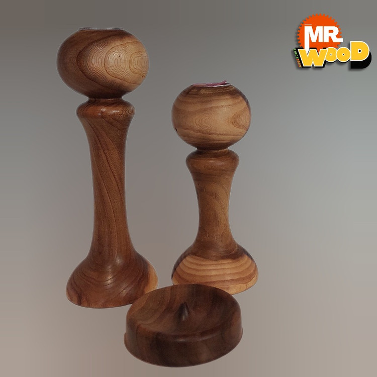 ست جاشمعی و عودسوز چوبی مینیمال و جدید چوب گردو