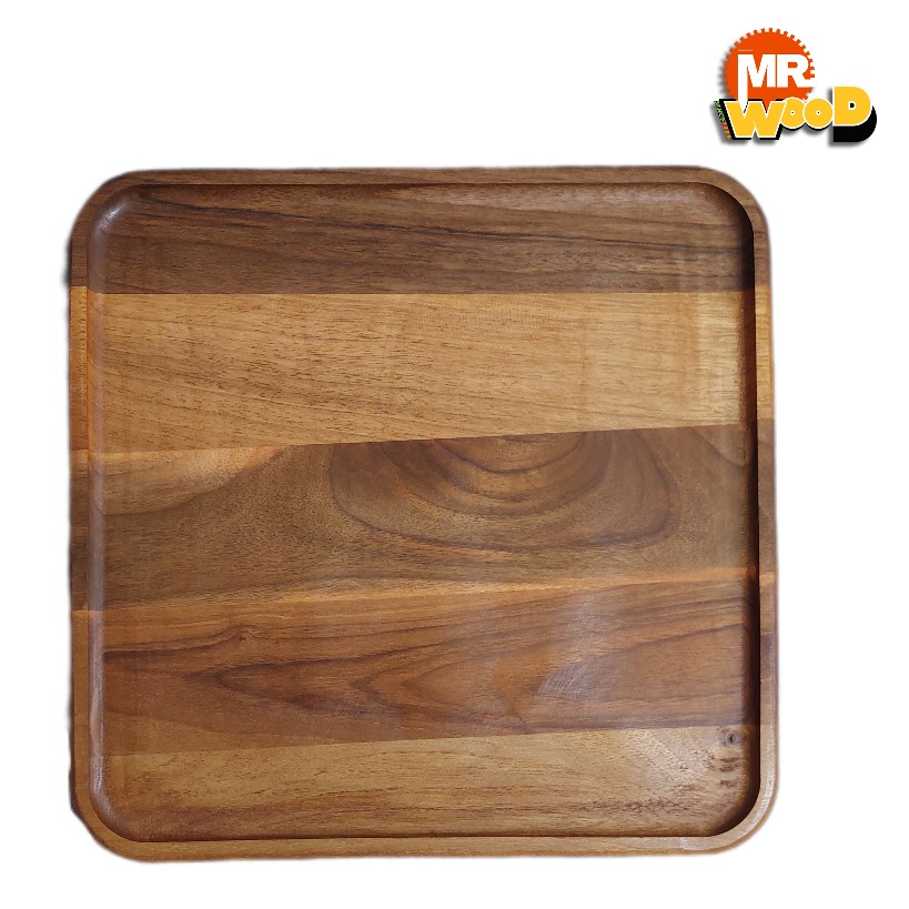 سینی چوب گردو با پوشش گیاهی قابل شستشو | 30 *30 سانت