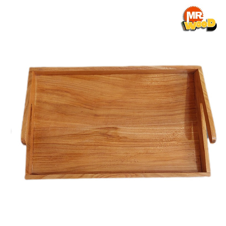 سینی چوب گردوی مستطیل بزرگ با رنگ محافظ طبیعی و دوام عالی