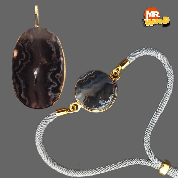خرید هدیه خاص ست گردنبند و دستبند سنگ طبیعی مشکی