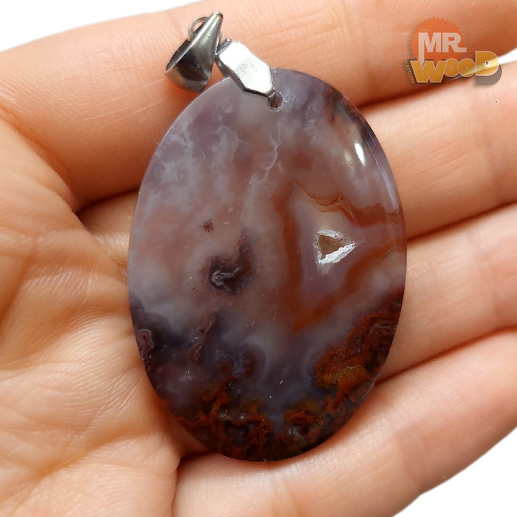 Mirror-polished Agate necklace, rare geode agate stone for collectors by MrWood