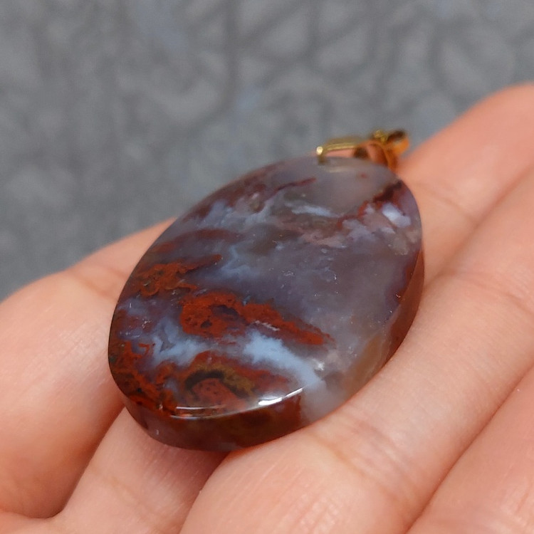 4x3.7 cm oval agate gemstone from Khorasan with mirror polish finish