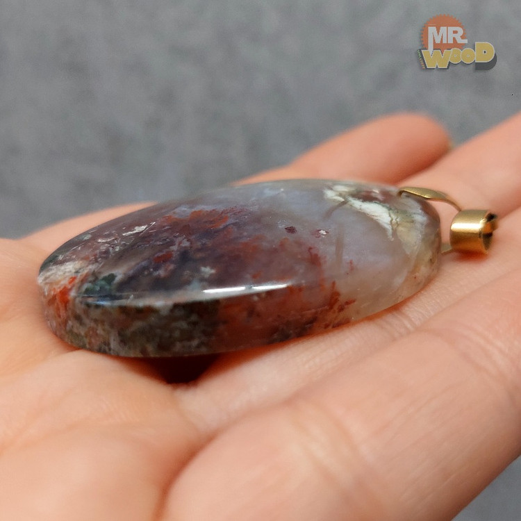 4.5x3 cm oval agate gemstone from Khorasan with mirror polish finish