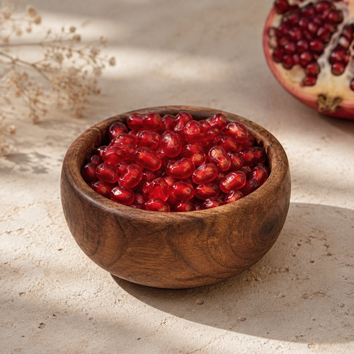 کاسه چوبی دستساز مستروود مدل «گردو» – قطر ۱۰ سانتیمتر (پوشش گیاهی قابل شستشو)